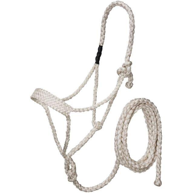 Tough1 White Braided Poly Horse Halter with 10-Foot Lead