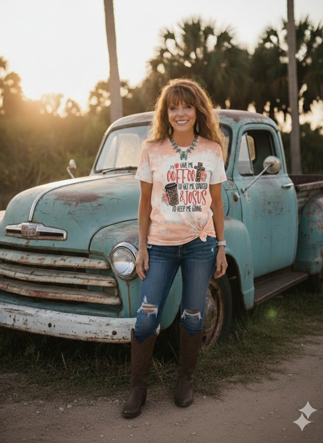 Give Me Coffee and Jesus Graphic Tee – Western Faith-Based Shirt | Apparel